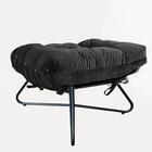 Kit 2 Poltronas Com Puff Banqueta Sala Suede Preto