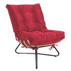 Kit 2 Poltronas Com Puff Banqueta Suede Vermelho