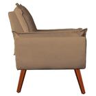 Kit 2 Poltronas Com Puff Decorativo Opala Suede Bege