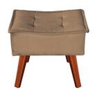 Kit 2 Poltronas Com Puff Decorativo Opala Suede Bege