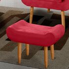 Kit 2 Poltronas Com Puff Decorativo Opala Suede Vermelho