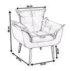 Kit 2 Poltronas Com Puff Decorativo Opala Suede Vermelho