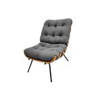 Kit 2 Poltronas Com Puff Decorativos Costela Suede Cinza