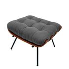 Kit 2 Poltronas Com Puff Decorativos Costela Suede Cinza