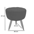 Kit 2 Poltronas Com Puff Decorativos Luna Suede Marrom