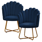 Kit 2 Poltronas Conchinha Pérola Base De Metal Decorativa Vel