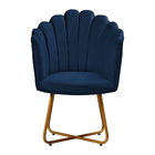 Kit 2 Poltronas Conchinha Pérola Base De Metal Decorativa Vel