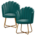 Kit 2 Poltronas Conchinha Pérola Base De Metal Decorativa Vel