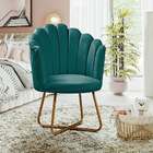 Kit 2 Poltronas Conchinha Pérola Base De Metal Decorativa Vel