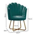 Kit 2 Poltronas Conchinha Pérola Base De Metal Decorativa Vel