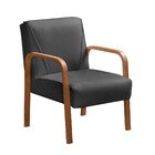 Kit 2 Poltronas Conjunto Cadeiras Moderna Braço Madeira Anita