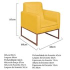 Kit 2 Poltronas Corano Base De Ferro Bali Amarelo/bronze