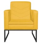 Kit 2 Poltronas Corano Base De Ferro Bali Amarelo/preto