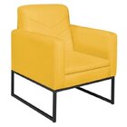 Kit 2 Poltronas Corano Base De Ferro Bali Amarelo/preto