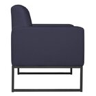 Kit 2 Poltronas Corano Base De Ferro Bali Azul Marinho/preto