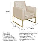 Kit 2 Poltronas Corano Base De Ferro Bali Bege/dourado