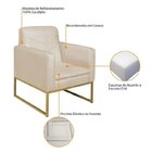 Kit 2 Poltronas Corano Base De Ferro Bali Bege/dourado