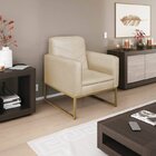 Kit 2 Poltronas Corano Base De Ferro Bali Bege/dourado