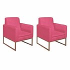 Kit 2 Poltronas Corano Base De Ferro Bali Pink/bronze