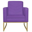 Kit 2 Poltronas Corano Base De Ferro Bali Roxo/dourado