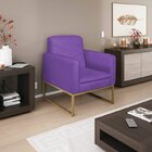 Kit 2 Poltronas Corano Base De Ferro Bali Roxo/dourado