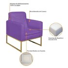 Kit 2 Poltronas Corano Base De Ferro Bali Roxo/dourado