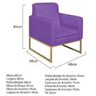 Kit 2 Poltronas Corano Base De Ferro Bali Roxo/dourado
