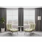 Kit 2 Poltronas Costela Com Puff Tecido Veludo Castor