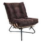 Kit 2 Poltronas Costela Madeira Corino Marrom