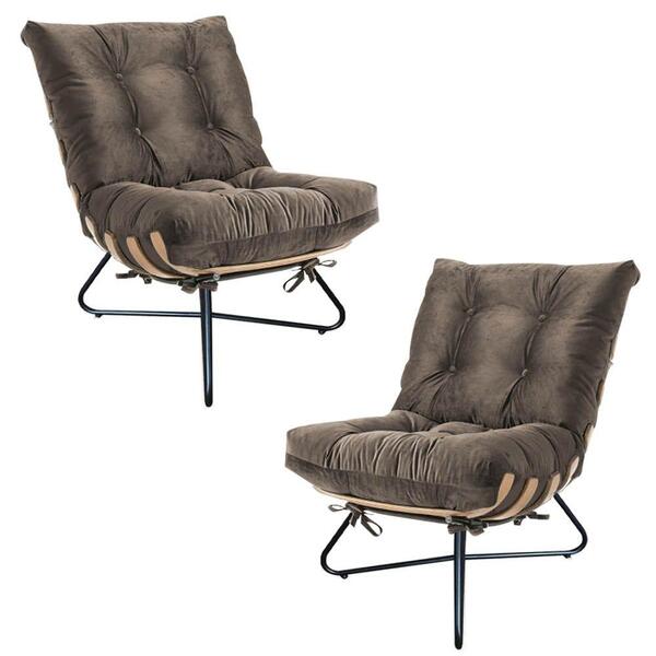 Kit 2 Poltronas Costela Madeira Suede Bege