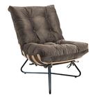 Kit 2 Poltronas Costela Madeira Suede Bege