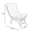 Kit 2 Poltronas Costela Suede Base Madeira Castanho - Pallazi