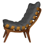 Kit 2 Poltronas Costela Suede Base Madeira Castanho - Pallazi