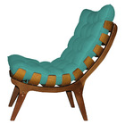 Kit 2 Poltronas Costela Suede Base Madeira Castanho - Pallazi