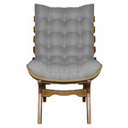 Kit 2 Poltronas Costela Suede Cinza Base Madeira Castanho - P