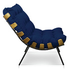 Kit 2 Poltronas Costela Veludo Base Metálica - Pallazio - Azu