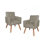 Kit 2 Poltronas Croft Pés Palito Cappuccino Bnn Decor