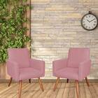 Kit 2 Poltronas Croft Pés Palito Rosa Bnn Decor