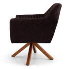 Kit 2 Poltronas Dani Base Corano Tressê Marrom Escuro Domi