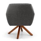 Kit 2 Poltronas Dani Base Linho Tressê Cinza Domi