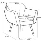 Kit 2 Poltronas Dani Pés Palito Madeiracorano Tressê Preto