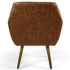 Kit 2 Poltronas Dani Tressê Pés Palito Madeira Corano Marrom