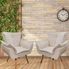 Kit 2 Poltronas Dante Pés Palito Branca Bnn Decor