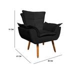 Kit 2 Poltronas Dante Pés Palito Preta Bnn Decor