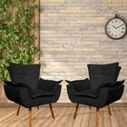 Kit 2 Poltronas Dante Pés Palito Preta Bnn Decor