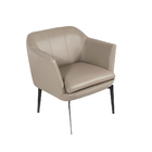 Kit 2 Poltronas De Couro Decorativas Cristie Bege- Touro E Cia