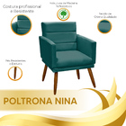 Kit 2 Poltronas Decorarivas Nina Tiffany Turquesa