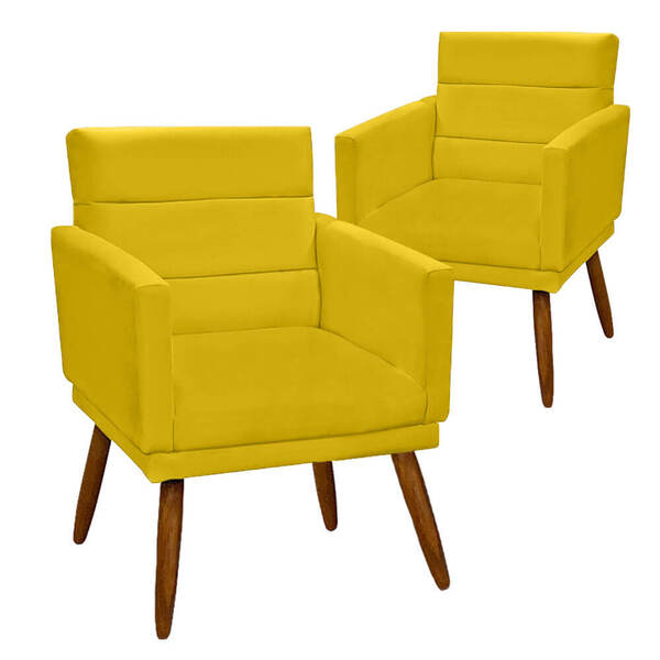 Kit 2 Poltronas Decorarivas Sala Atendimento Recepção Estétic