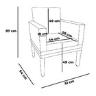 Kit 2 Poltronas Decorativa Amanda Suede Base Madeira Castanho