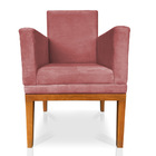 Kit 2 Poltronas Decorativa Amanda Suede Base Madeira Castanho